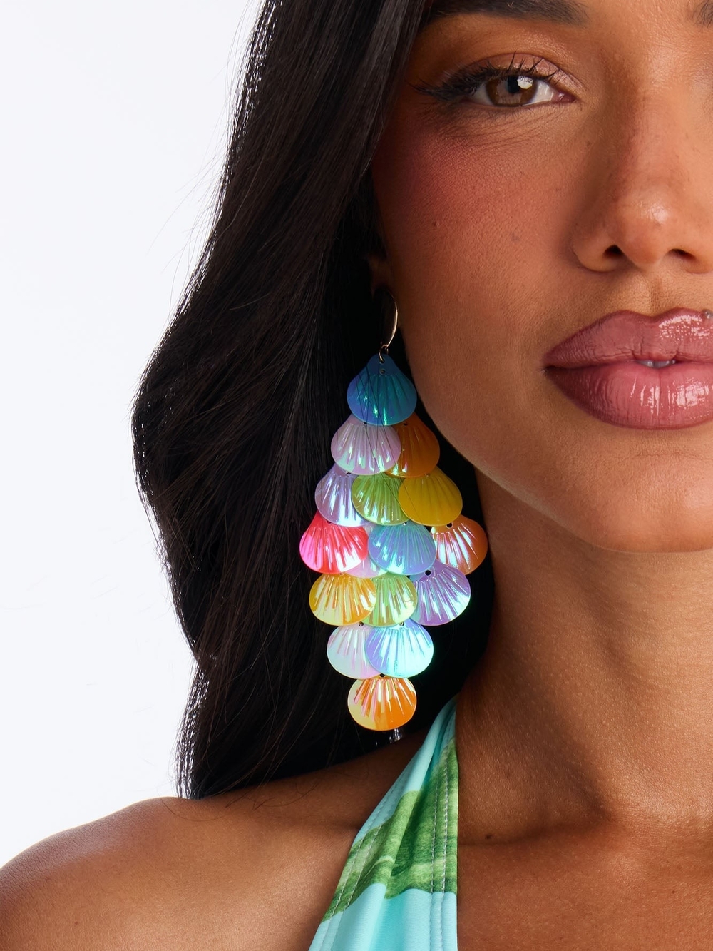 Multi-Color Shell Drop Earrings - Women Jewelry Fashion Nova